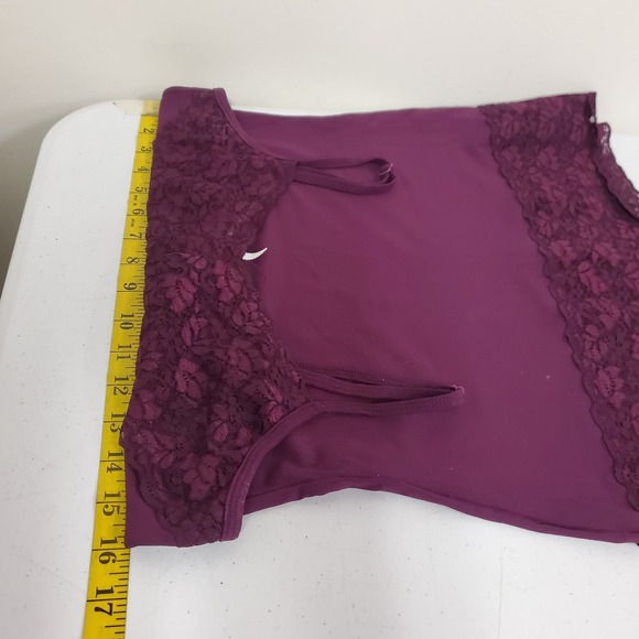 Studio‎ Y Womens Y2K Lace Trim Cami Size M Purple Elena Gilbert Bias Preppy 90S - Picture 7 of 10